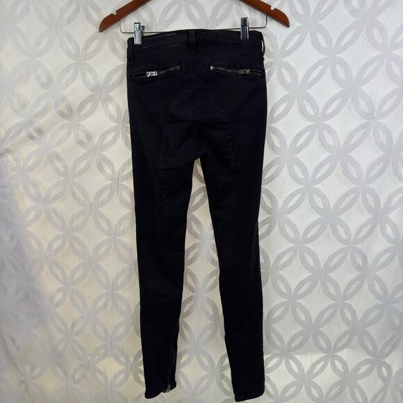 Rag & Bone Triple Zipper Moto Ankle Zip Jean in Metal Size 25 - Picture 9 of 11